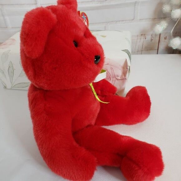 Vintage 1999 Red Ty Beanie Baby Buddy Osito Bear Plush 13" Flag of Mexico - Picture 9 of 10